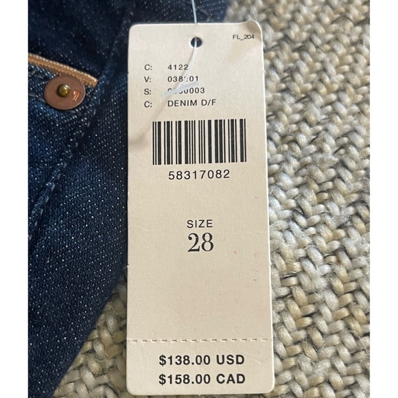 Anthropologie Pilcro High-Rise Metallic-Stitch Skinny Jeans NWT Size 28 - Picture 11 of 14